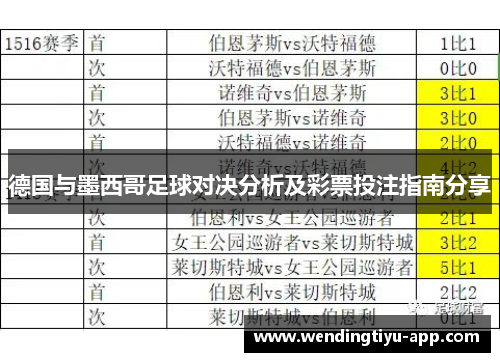 德国与墨西哥足球对决分析及彩票投注指南分享